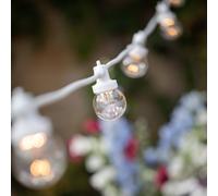 Guirlande Guinguette Pro Connect IP67 de 105m 210 LED Blanc Chaud Câble Blanc Raccordable Ampoules Transparentes