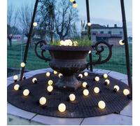 Guirlande guinguette solaire LOTTI - 15 ampoules Ø 5cm à LED - Blanc chaud - 8m