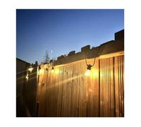 Guirlande guinguette solaire SUNA 10 globes LED S14 Blan chaud 6m + 3m, pour décorer votre extérieur, pergola terasse, jardin