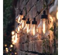 Guirlande Guinguette Vintage à Piles avec 20 Ampoules Blanc Chaud