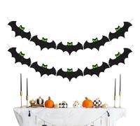 Guirlande Halloween Chauve Souris,2.5m Décoration Festive Scintillante et Lumineuse,Bannière de Décorations Halloween Lumineuse | pour Magasin Jardin Porche Maison Fête Fenêtre Rue Extérieur Festival