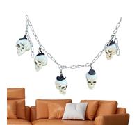 Guirlande Halloween Cheminée Décorations De Fête À Crânes Enchaînés | Crâne Effrayant Sur Chaîne Pour Fête Maison Hantée Porche Intérieur Extérieur Mur Manteau Salon