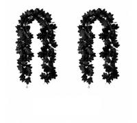 Guirlande Halloween Noire 2 Pièces, Feuilles d'Érable Automne 175 cm