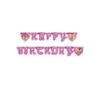 Guirlande Happy Birthday Princesses Disney cœurs