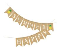 Guirlande Hawaïenne D’été Happy Summer Lettres, Bannière Lin