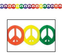 Guirlande Hippie Décoration de fête Signe de paix multicolore 365x15cm