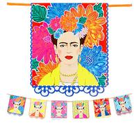 Guirlande imprimée Frida Kahlo - 3m | Décorations de fête Boho aux couleurs vives pour anniversaire, Fiesta, célébration mexicaine Cinco de Mayo, décor de chambre d'enfants