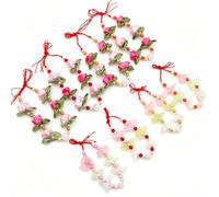 Guirlande indienne Haar Mala pour idole - Lot de 4 petits haar mala artificiels avec perles et statue de dieu Hiudu Accessoires Pooja Sringar Article de décoration pour Diwali, festival traditionnel