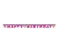 Guirlande - JOUR DE FETE - Barbie Dreamtopia - Happy Birthday - Rose - 200 x 15 cm