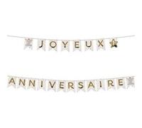 guirlande joyeux anniversaire éléphant 4.5 m - hobi bb148 Blanc G