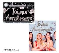 Guirlande Joyeux Anniversaire Lettres Gonflable - argent