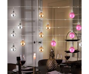 Guirlande Lampe Décorative Leuchtkette 100x LED Boules Multicolore Noël Batterie