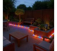 Guirlande lumineuse LED solaire Guirlande lumineuse solaire avec piquet Lampe LED multicolore enfichable Jardin LED, plastique noir, interrupteur, 50x LED, L 490 cm