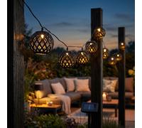 Guirlande Lampe Solaire D'Extérieur Décoration de Balcon Boule Feu Effet LED L