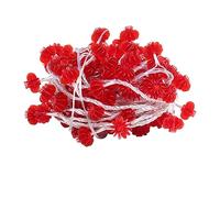 Guirlande Lanterne Rouge 6m 40 LEDs, Étanche PVC Pile Incluse | Lumière chaude stable sans scintillement, Étanche pour jardin et balcon, Boîtier PVC résiste aux intempéries, Pile bouton inc