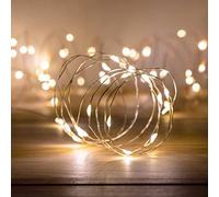 Guirlande LED Argent 2M - Guirlande Lumineuse LED 20 LEDs - Guirlande LEDs pour Deco Chambre, déco de Noël, Ambiance poétique et Romantique