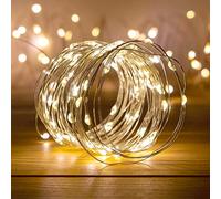 Guirlande LED Argent 8M - Guirlande Lumineuse LED 80 LEDs - Guirlande LEDs pour Deco Chambre, déco de Noël, Ambiance poétique et Romantique