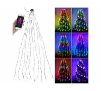 Guirlande LED cascade RVB IC connectée 1,8m pour sapin de Noël - Lunartec