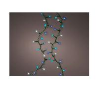 Guirlande Led Compact Clignotant Couleurs Blanc, Bleu Et Turquoise 750l Cable Vert 21m