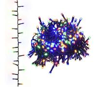 Guirlande LED compacte - vidaXL - 400 LED - 13 m - Multicolore - Vert foncé - 8 modes d'éclairage