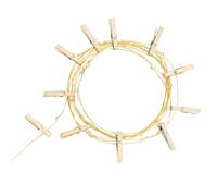 Guirlande LED Fil de Fer avec Pince à Linge Dorée 3.5m Doré