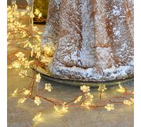 Guirlande led grappe avec fleurs - blanc chaud