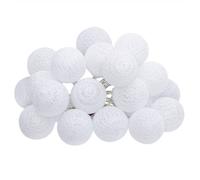 Guirlande LED sur secteur 20 boules Ø 6 cm blanche