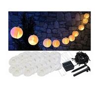Lunartec : Guirlande LED solaire blanc chaud avec 50 lampions - 10 m Blanc Chaud