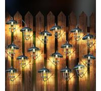 Guirlande LED Solaire Extérieur 2x10 LED 2x200 cm Piquet Terre Argent