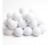 Guirlande LED sur secteur 20 boules Ø 6 cm blanche