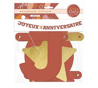 STC Guirlande de lettres Terracotta Joyeux Anniversaire 3 m Étoiles dorées