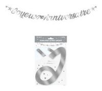 guirlande lettres anniversaire 6m argent - surprisez vous glma00a Gris G