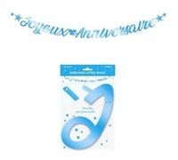 guirlande lettres anniversaire 6m bleu pailleté - surprisez vous glma00b Bleu G