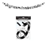guirlande lettres anniversaire 6m noir pailleté - surprisez vous glma00n Noir G