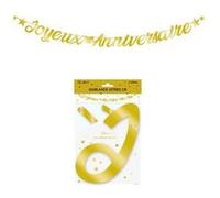 guirlande lettres anniversaire 6m or pailleté - surprisez vous glma00or Jaune G