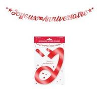 guirlande lettres anniversaire 6m rouge métal - surprisez vous glma00r Rouge G