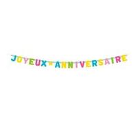 guirlande lettres carton anniversaire coloré 2m - boland 31031 G