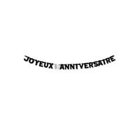 Guirlande lettres 'Joyeux anniversaire' - Noir