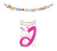 guirlande lettres métallique 6m joyeux anniversaire multicolore - surprisez vous glma00m Multicolore