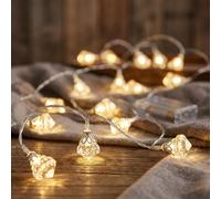 Guirlande Leuchtkette Lampe Décorative 50x LED Cristaux Batterie Décoration Noel