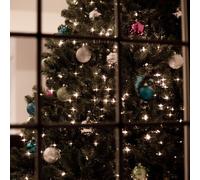 Guirlande lumineuse décoration de Noël fil lumineux chaîne lumineuse décorative, plastique métal argent, batterie, 20x LED 3000K blanc chaud, L 220 cm, lot de 9