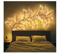 Guirlande luminaire fleur cerisier - 96 LEDs 8 modes - Décoration murale effet branche - 2.4 mètres
