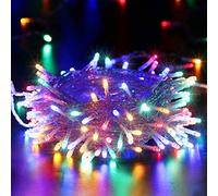 Guirlande Lumineuse 10M 100 LED BrizLabs Multicolore Lumières de Noël Intérieur Batterie, 8 Modes Etanche avec Minuterie Fairy Lights pour Décoration Maison, Fête, Noël, Mariage, Câble Transparent