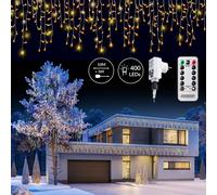 Guirlande lumineuse 200/400/600 LED avec télécommande fonction timer options