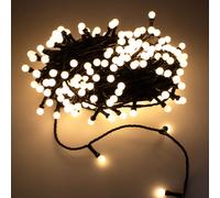 Guirlande lumineuse 200 boules LED blanches chaudes - 20m / In-outdoor / Timer / Dimmer - avec adaptateur secteur
