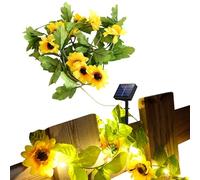 Guirlande lumineuse - 200 cm - Guirlande lumineuse solaire - Guirlande florale blanche chaude avec 20 LED en forme de ajoutant de la chaleur à n'importe quel espace, idéale pour