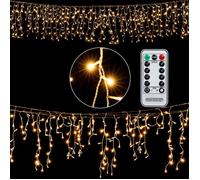 Deuba Guirlande lumineuse 200 LED Blanc chaud 10m Télécommande Minuterie 8 modes illumination Noël intérieur extérieur