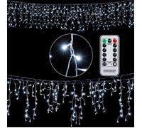 Deuba Guirlande lumineuse 200 LED Blanc froid 10m Télécommande Minuterie 8 modes illumination Noël intérieur extérieur