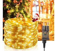 Guirlande Lumineuse, 20M 200LEDs 8 Modes IP65 Etanche Guirlande Lumineuse Exterieure avec Adapteur Alimentation Micro LED Decoration pour Chambre Noël Mariage Fête Anniversaire Jardin (Jaune Chaud)