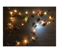 Guirlande Lumineuse 2M LED avec 20 Micro LED pour Noël Soirée Fête Maison Jardin, Pomme de pin et Cloche - Blanc Chaud [Batterie alimenté] Blanc